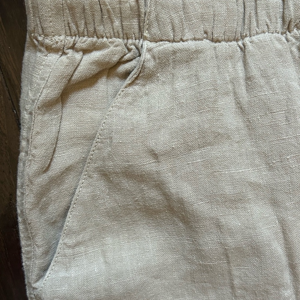 NWOT Caslon Drawstring Wide Leg Linen Cargo Pull On Pants W/ Pockets Tan Size S - Picture 11 of 11